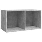 Opbergbox voor LP&#39;s 71x34x36 cm bewerkt hout betongrijs, Verzenden