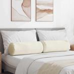 vidaXL Bolster Kussens 2 stuks Crème Ø 25 x 70 cm Cordstof, Huis en Inrichting, Woonaccessoires | Kussens, Verzenden, Nieuw