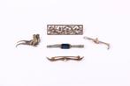 Zonder Minimumprijs - Broche Zilver - 5 vintage broches, Sieraden, Tassen en Uiterlijk, Antieke sieraden