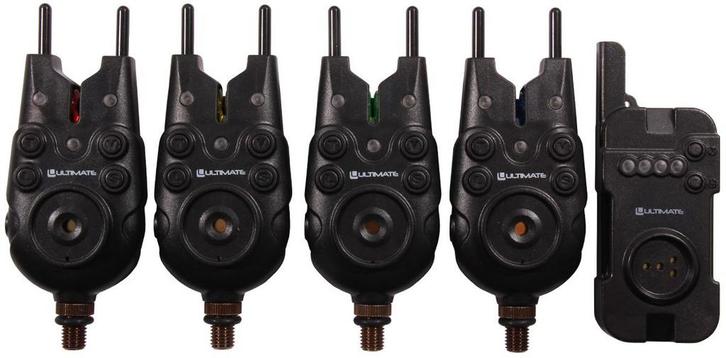 Ultimate Elite Bite Alarm Beetmelder Set 4+1, Watersport en Boten, Hengelsport | Algemeen, Overige typen, Nieuw, Verzenden