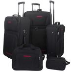 Reisbagage Set Zwart - 5-delig | Retourdeal | 35% Korting!, Sieraden, Tassen en Uiterlijk, Koffers, Overige materialen, Nieuw
