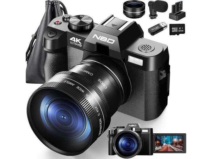 NBD QT - Compact Camera - 48MP 4K Vlogcamera met 16x Zoom -, Audio, Tv en Foto, Fotocamera's Digitaal, Zo goed als nieuw, Verzenden