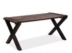 Tafel | Bruin-Zwart | Hardhout | Laag | 220x80x76cm, Verzenden, Nieuw in verpakking