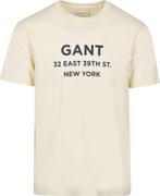 Gant T-shirt Graphic Logo Ecru maat XXL Heren, Kleding | Heren, T-shirts, Verzenden, Wit, Nieuw, Overige maten