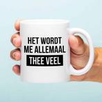 Mok Het wordt me allemaal thee veel, Huis en Inrichting, Keuken | Servies, Verzenden, Nieuw