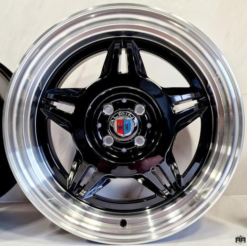 17 inch 4x100 YKW Wheels Y7673 Alpina Gloss Black Machined, Auto-onderdelen, Banden en Velgen, Nieuw, Ophalen of Verzenden