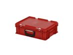 Koffer - 400 x 300 x H 133 mm - rood - stapelbak met deksel, Ophalen of Verzenden, Nieuw