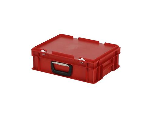 Koffer - 400 x 300 x H 133 mm - rood - stapelbak met deksel, Diversen, Overige Diversen, Nieuw, Ophalen of Verzenden