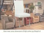 Leren eetkamerstoel Real - Hermes Bianco (gebroken wit) -, Huis en Inrichting, Stoelen, Wit, Nieuw, Ophalen of Verzenden, Eén