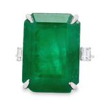 Ring Platina - 16.00ct. tw. Smaragd - Diamant, Nieuw