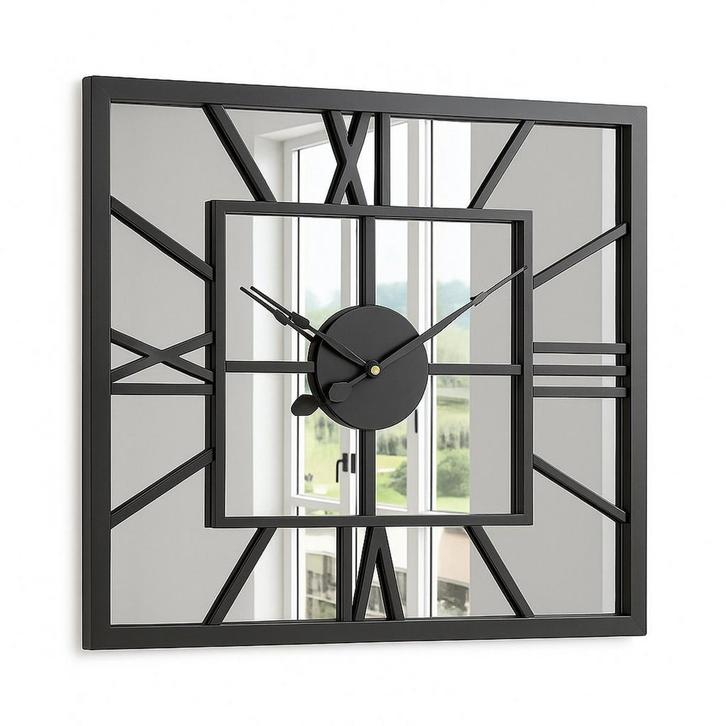 Zeckhome Mirage Royale – Luxe Vierkante Wandklok 58 cm Stil, Huis en Inrichting, Woonaccessoires | Klokken, Analoog, Wandklok