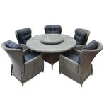Marina Riccione dining tuinset 150 cm 7-delig grijs, Ophalen of Verzenden, Nieuw, Wicker