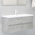 vidaXL Wastafelkast 100x38,5x45 cm bewerkt hout betongrijs, Verzenden, Nieuw, Minder dan 100 cm