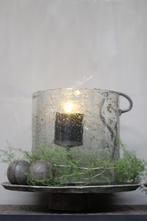 Cilinder windlicht Metal chips XL 30 cm, Huis en Inrichting, Woonaccessoires | Kandelaars en Kaarsen, Ophalen of Verzenden, Nieuw