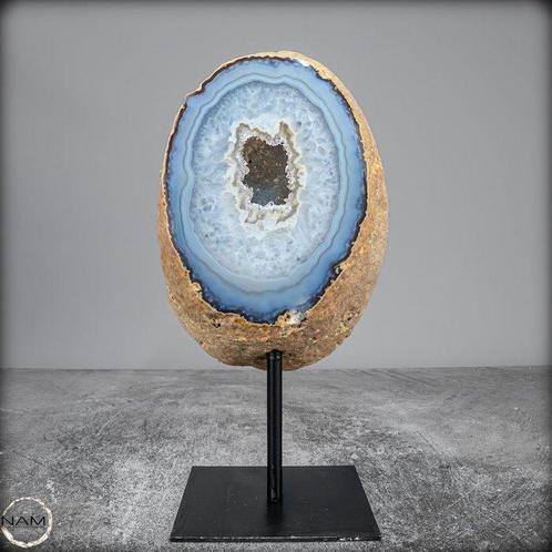 Agaat Geode - Hoogte: 245 mm - Breedte: 105 mm- 2338.23 g -, Verzamelen, Mineralen en Fossielen