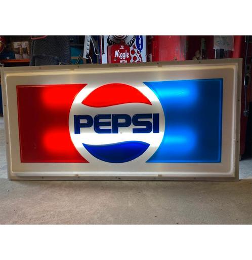 Pepsi Logo Groot Verlicht Reclamebord - 183 x 90cm, Verzamelen, Merken en Reclamevoorwerpen, Ophalen