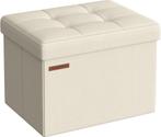 Poef - hocker - ottoman - opvouwbaar - beige - 41x31 cm -, Huis en Inrichting, Stoelen, Verzenden, Nieuw