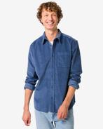 HEMA Herenoverhemd Amir corduroy middenblauw, Verzenden, Nieuw
