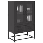 Hoge Kast Zwart Staal - retourdeal - Ruimtebesparend - 45%, Huis en Inrichting, 100 tot 150 cm, Nieuw, Metaal, 25 tot 50 cm