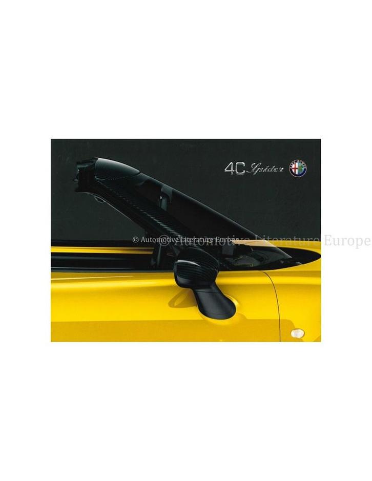 2015 ALFA ROMEO 4C SPIDER BROCHURE DUITS, Boeken, Auto's | Folders en Tijdschriften, Alfa Romeo