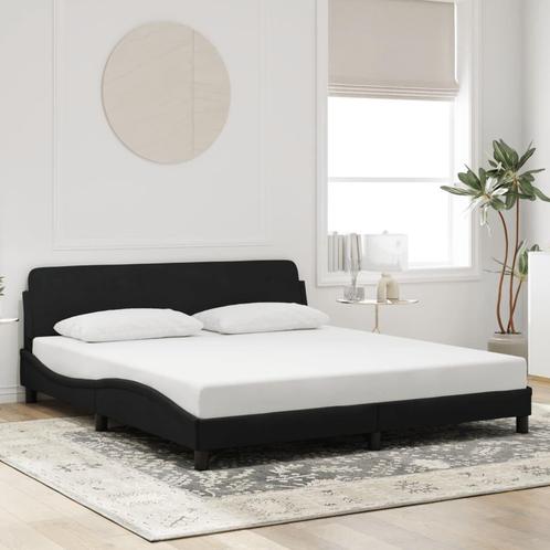 Bedframe 180x200 Fluweel Zwart | OP=OP | Tweedekansje, Huis en Inrichting, Slaapkamer | Bedden, 180 cm, 200 cm, Zwart, Nieuw, Stof