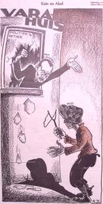 Van Embden en Pieter Oud als Kain en Abel op spotprent, Verzenden