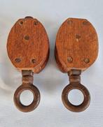 Ship’s pulley (2) - katrollen - Hout, IJzer, Antiek en Kunst