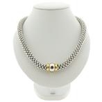 18 Krt. Bicolor gouden Mesh schakel collier; 44,5 cm | Fope, Sieraden, Tassen en Uiterlijk, Ophalen of Verzenden, Gebruikt, Overige kleuren