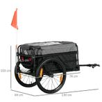 TRUUSK Ladingaanhanger Steekwagen 130 X 64 X 103 Cm Staal Zw, Fietsen en Brommers, Fietsaccessoires | Aanhangers en Karren, Verzenden