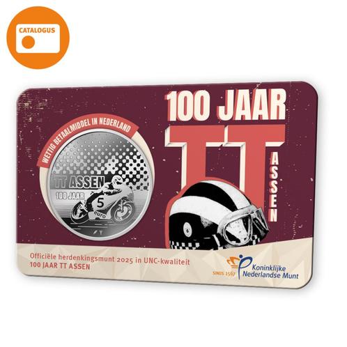100 jaar TT Assen Vijfje 2025 UNC-kwaliteit in coincard, Postzegels en Munten, Munten | Nederland, Verzenden