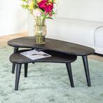 *WOONWINKEL* By-Boo Guus Organische Salontafel Set Zwart, Huis en Inrichting, Tafels | Salontafels, Verzenden, Nieuw