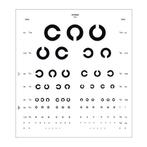 Visus kaart landolt ringen TNO - 5 meter afstand Wit, Verzenden, Nieuw