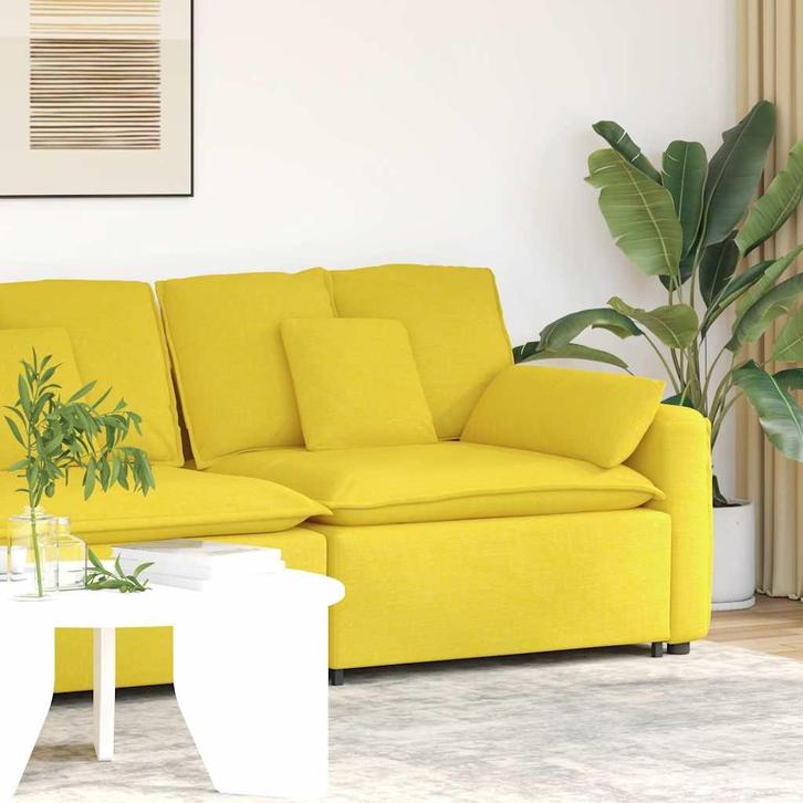 vidaXL Modulaire bank Armleuning eindmodule met kussens 100, Huis en Inrichting, Banken | Bankstellen, Nieuw, Stof, Verzenden