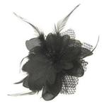 Zwarte roos corsage met veren - Haarbloemen, Ophalen of Verzenden, Nieuw