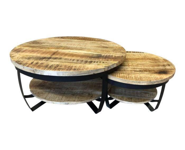 Ronde salontafel SET Paras Klein + Groot | zwart, Huis en Inrichting, Tafels | Salontafels, Nieuw, Ophalen of Verzenden