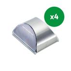 Ledisons 4x Solar LED-wandlamp Dione downlight RVS, Nieuw