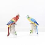 Sitzendorf - Beeldje, Paire de perroquets en porcelaine, Antiek en Kunst