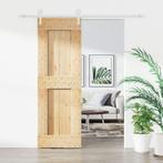 vidaXL Schuifdeur met beslag 70x210 cm massief grenenhout, Doe-het-zelf en Verbouw, Deuren en Horren, Verzenden, Nieuw