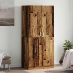 vidaXL Kledingkast 90x52x200 cm bewerkt hout oud houtkleurig, Huis en Inrichting, Kasten | Kledingkasten, Verzenden, Nieuw