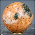 Natuurlijke eerste kwaliteit oranje calciet en toermalijn, Verzamelen, Mineralen en Fossielen