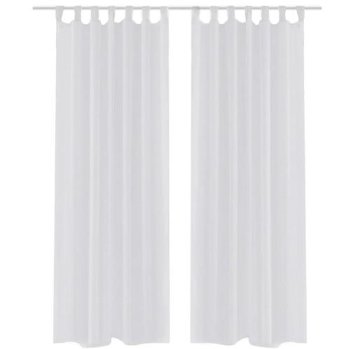 vidaXL Gordijn Wit 140x175 cm (2 stuks), Huis en Inrichting, Stoffering | Gordijnen en Lamellen, Wit, Nieuw, Verzenden