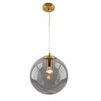 Bol hanglamp Dolf, brons ophangpendel, rookglas, 30cm, Nieuw, Glas, Design, Ophalen of Verzenden