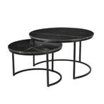 *WOONWINKEL* Starfurn Nova Black Ronde Salontafel Set Zwart, Huis en Inrichting, Tafels | Salontafels, Verzenden, Nieuw
