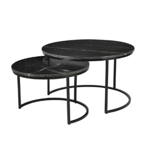 *WOONWINKEL* Starfurn Nova Black Ronde Salontafel Set Zwart, Huis en Inrichting, Tafels | Salontafels, Nieuw, Verzenden