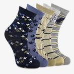 5 paar kindersokken met print blauw, Verzenden, Nieuw