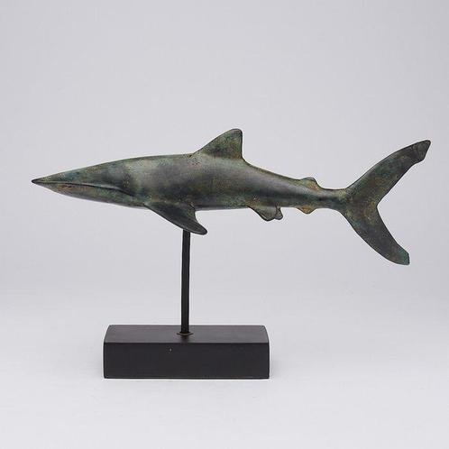 sculptuur, NO RESERVE PRICE - Bronze Patinated Great White, Antiek en Kunst, Kunst | Designobjecten