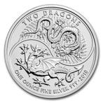 Two Dragons UK - 1 oz 2018, Verzenden, Losse munt, Zilver