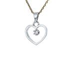 Witgouden hart hanger met diamant 18 karaat, Sieraden, Tassen en Uiterlijk, Kettinghangers, Verzenden, Zo goed als nieuw, Wit