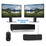 HP EliteDesk pc desktop met - 2x pc scherm, Refurbished, Ophalen of Verzenden, SSD, Intel Core i5