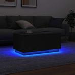 vidaXL Salontafel met LED-verlichting 90x50x40 cm zwart, Huis en Inrichting, Verzenden, Nieuw, Overige houtsoorten, 50 tot 100 cm